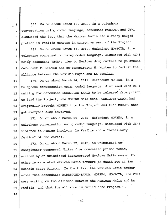 Page 42 of La Familia Indictment