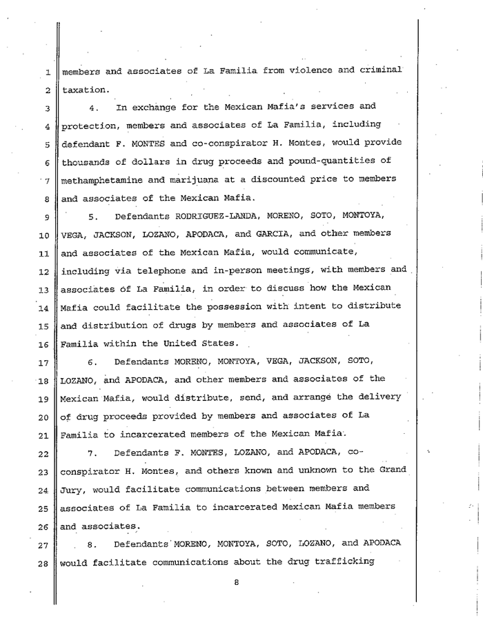 Page 8 of La Familia Indictment